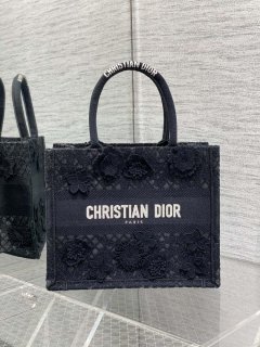 Dior M1265 Small Book Tote Embroidery with 3D Macramé Effect M9623