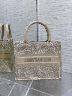 Dior M1265 Small Book Tote Embroidery with 3D Macramé Effect M9624