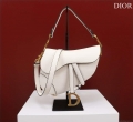 Dior M0456 Mini Saddle Bag With Strap White Grained Calfskin