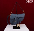 Dior M0455 Saddle Bag With Strap Navy Blue Grained Calfskin M0456