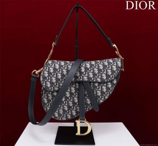 Dior M0455 Saddle Bag With Strap Blue Dior Oblique Jacquard M0456