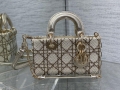 Dior M0613 Small Lady D-joy Bag Gold Cannage Lambskin Limited Edition Pearl