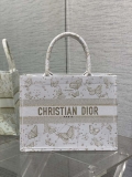 Dior M1296 Book Tote Medium Blue and White Butterfly Bandana Embroidery M103