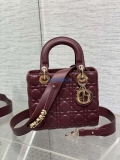 Dior M0538 Small Lady My ABCDior Bag Wine Red Cannage Lambskin