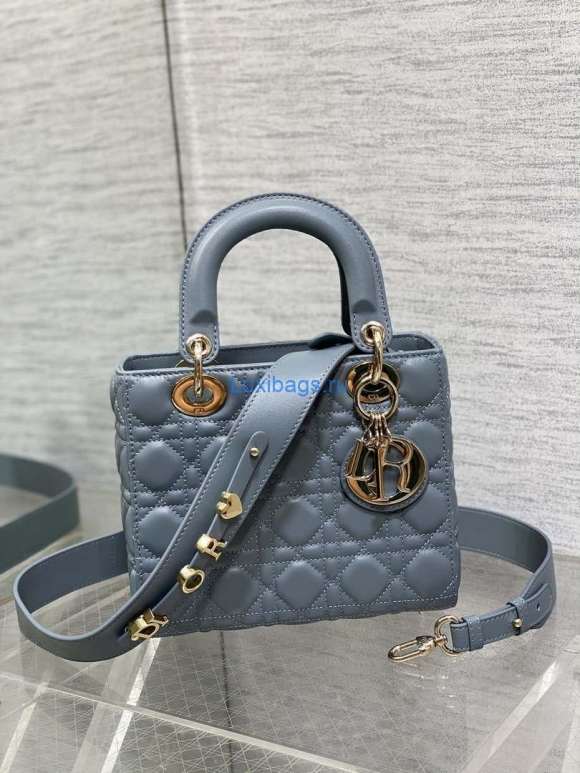 Dior M0538 Small Lady My ABCDior Bag haze blue Cannage Lambskin