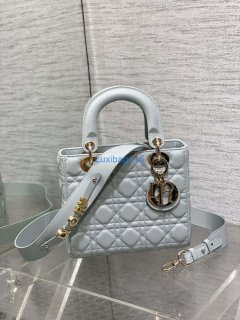 Dior M0538 Small Lady My ABCDior Bag Lake blue Cannage Lambskin