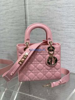 Dior M0538 Small Lady My ABCDior Bag peony Pink Patent Cannage Calfskin