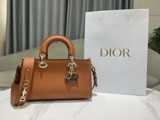 Dior M1151 Small Lady D-Sire My ABCDior Bag Dark Brandy Bull Leather