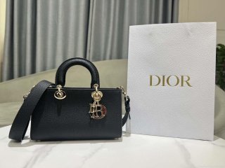 Dior M1151 Small Lady D-Sire My ABCDior Bag Black Bull Leather