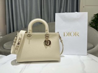 Dior Medium Lady D-Sire My ABCDior Bag M1151 Beige Bull Leather