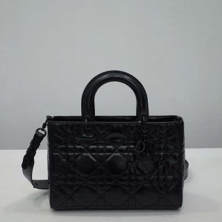 Dior Medium M1151 Lady D-Sire My ABCDior Bag Black Macrocannage Crinkled Calfskin