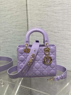 Dior M0531 Small Lady Dior Bag Purple Cannage Lambskin