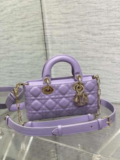 Dior M0613 Small Lady D-joy Bag Purple Cannage Lambskin