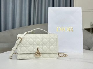 Dior M0997 My Dior Top Handle Bag Latte Cannage Lambskin