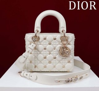 Dior M0538 Small Lady Dior My ABCDior Bag Latte Cannage Lambskin with Gold-Finish