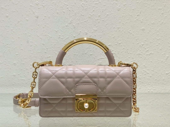 Dior M4401 Mini Dior Ange Bag Pink Macrocannage Calfskin