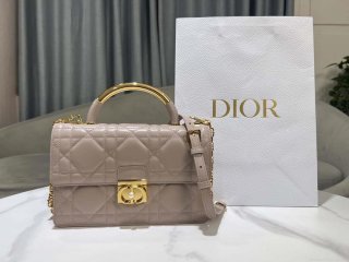 Dior M4402 Medium Dior Ange Bag Pink Macrocannage Calfskin