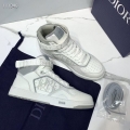 Dior 3SH132 B27 High Top Sneaker White Calfskin With Oblique Jacquard