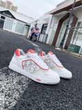 Dior 3SN272 B27 Low Top Sneaker White and Red Smooth Calfskin