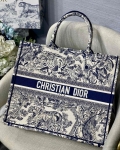 Dior Book Tote M1286 Blue Toile de Jouy Embroidery