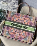 Dior Book Tote M1286 Pink Multicolor Dior In Lights Embroidery