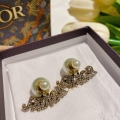 Dior J’ADIOR Earrings Antique Gold-Finish Metal White Resin Pearls and White Crystals 20203