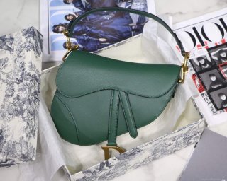 Dior M0446 Dior Saddle Bag M0447 Green Grained Calfskin