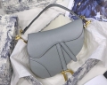 Dior M0446 Dior Saddle Bag M0447 Grey Grained Calfskin