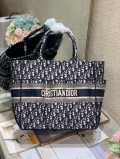 Dior M1279 Catherine Tote Bag Dior Oblique Embroidery Navy Blue