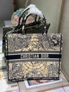 Dior M1286 Book Tote Christian Dior Shoulder Shopping Bag Black