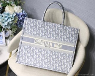 Dior M1286 Book Tote Christian Dior Shoulder Shopping Bag Gray