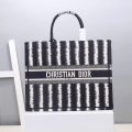 Dior M1286 Dior Book Tote Blue D-Stripes Embroidery