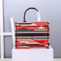 Dior M1286 DIOR Book Tote Multicolor D-Stripes Embroidery