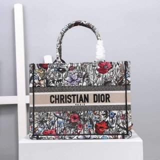 Dior M1286 Dior Book Tote Small Multicolor Flowers Embroidery