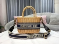 Dior M7601 Dior Wicker Basket Shoulder Bag Blue