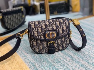 Dior M9317 Dior Bobby Small Crossbody Bag Oblique Jacquard Navy Blue