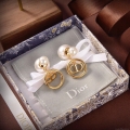 Dior Petit CD Earrings Gold-Finish Metal and White Resin Pearls 20200