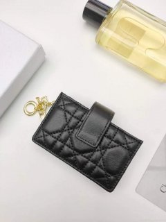 Dior S0074 Wallet Lady dior 5-Gusset card holder Black