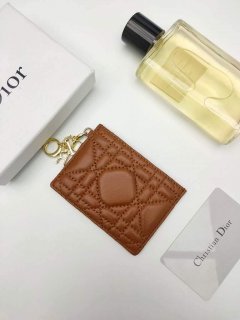 Dior S0126 Dioramour Lady Dior card holder Brown Patent Cannage Calfskin