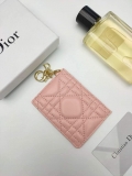 Dior S0126 Dioramour Lady Dior card holder Patent Cannage Calfskin Pink