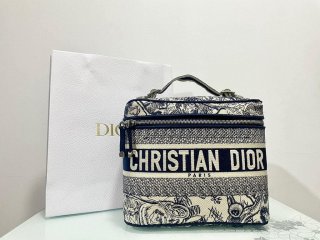 Dior S5480 DiorTravel Vanity Case Bag Navy Blue