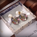 Dior Tribales Earrings Gold-Finish Metal White Resin Pearls And Multicolor Crystals 20198