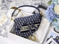 Dior M0446 Dior Saddle Bag Blue Dior Oblique Jacquard