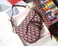 Dior M0446 Dior Saddle Bag Burgundy Dior Oblique Jacquard