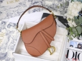 Dior M0446 Dior Saddle Bag M0447 Brown Grained Calfskin