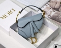 Dior M6008 Bag Saddle Super Mini Bag Cowhide Leather Light Blue