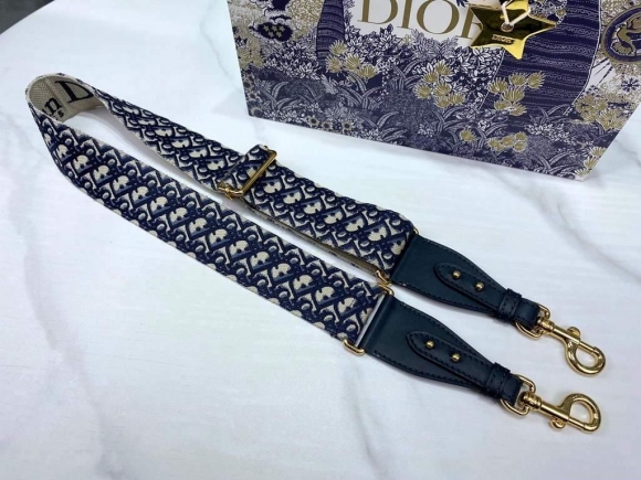 Dior Shoulder strap with ring Dior Strap S8550 Blue Dior Palms Embroidery