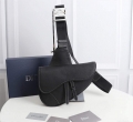 Dior 1ADPO093 Saddle Men Bag Grained Calfskin Black