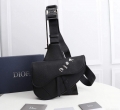 Dior 1ADPO093 Saddle Men Bag Grained Calfskin Black