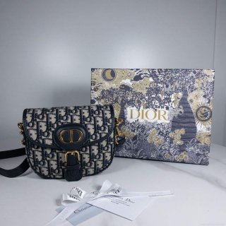 Dior M9319 Dior Bobby Medium Bag Oblique Jacquard Navy Blue